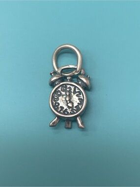 Alarm Clock Sterling Silver Jewelry Charm #vintage #clocks